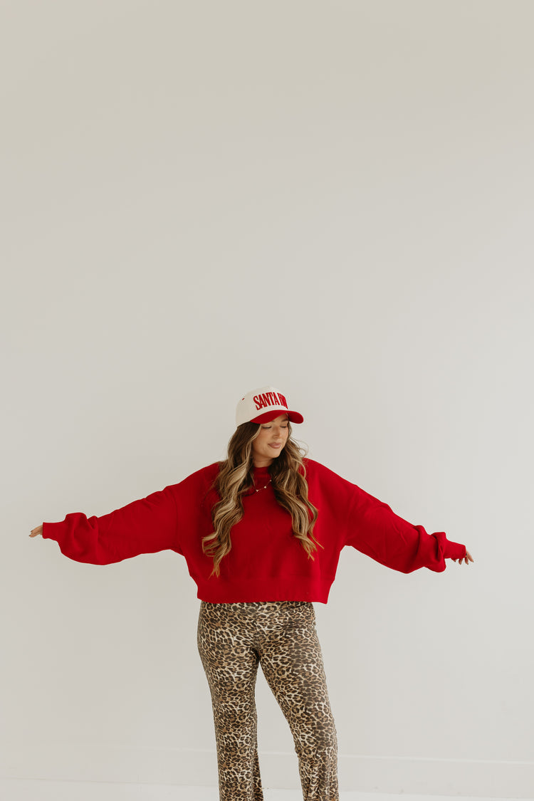 B&B Cropped Crew HOLIDAY RED