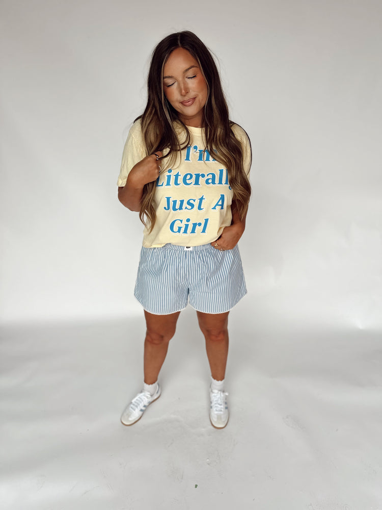 I’m Literally Just a Girl CROPPED T (Butter)