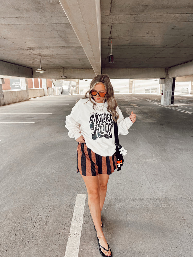 Black & Brown Striped Flowy SHORTS