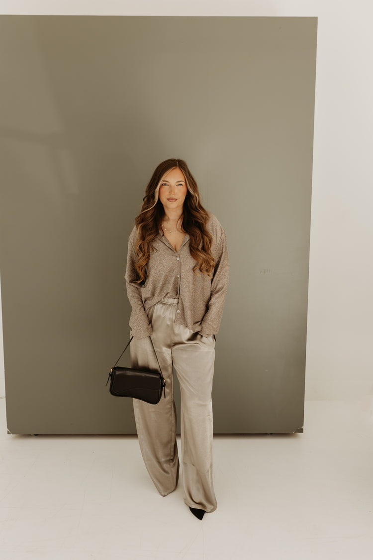 Silky Style Wide leg Pants (chrome)