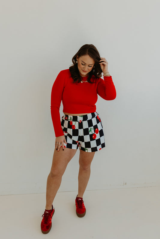 Cherry Drop Checkmate SHORTS