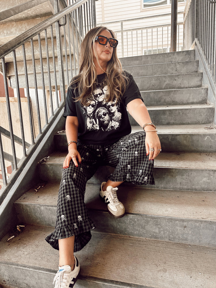 Skull & Crossbones Cropped Ruffle Boxer PANTS