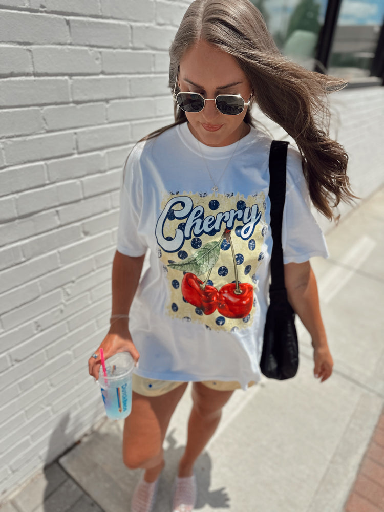 Cherry Polka Dot Graphic Tee