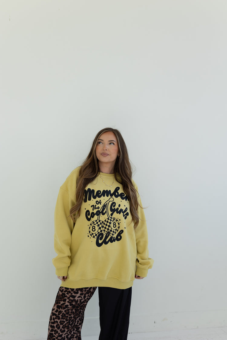 Cool Girls Club LUX Sweat Shirt (Muted Lime)