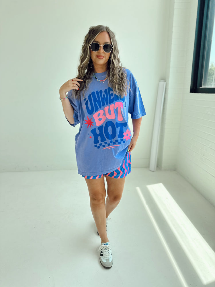 Blue X Pink Wavy Flowy SHORTS