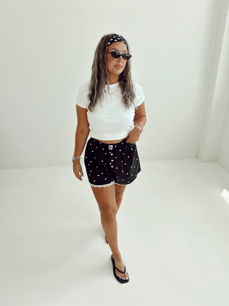 Polka Dot Baby B&W Silky Boxer Shorts