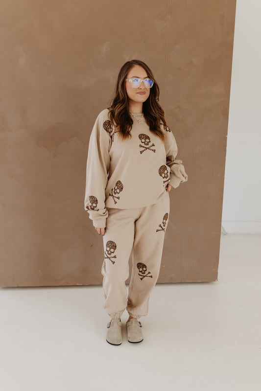 Leopard Skelly Sweat Pants