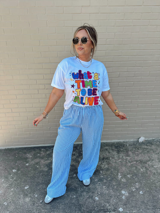 Baby Blue Stripe Boxer Pants