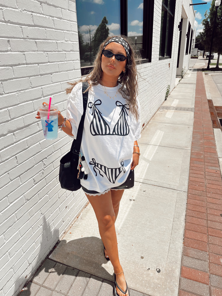 Striped Bikini Graphic tee