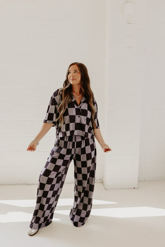 Grey & Black Checkmate Pants
