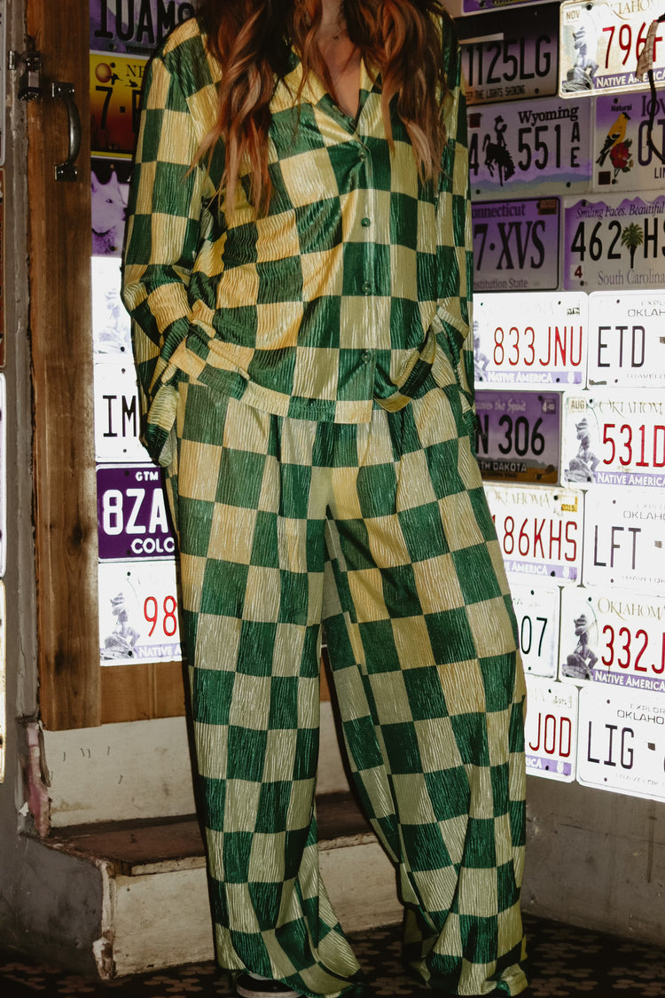Checkmate Wide Leg Pant —  (Green)