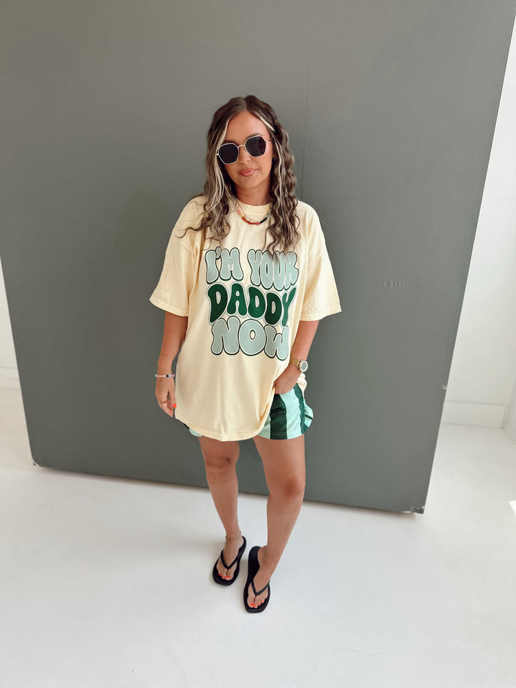 Mint & Green Striped Flowy SHORTS