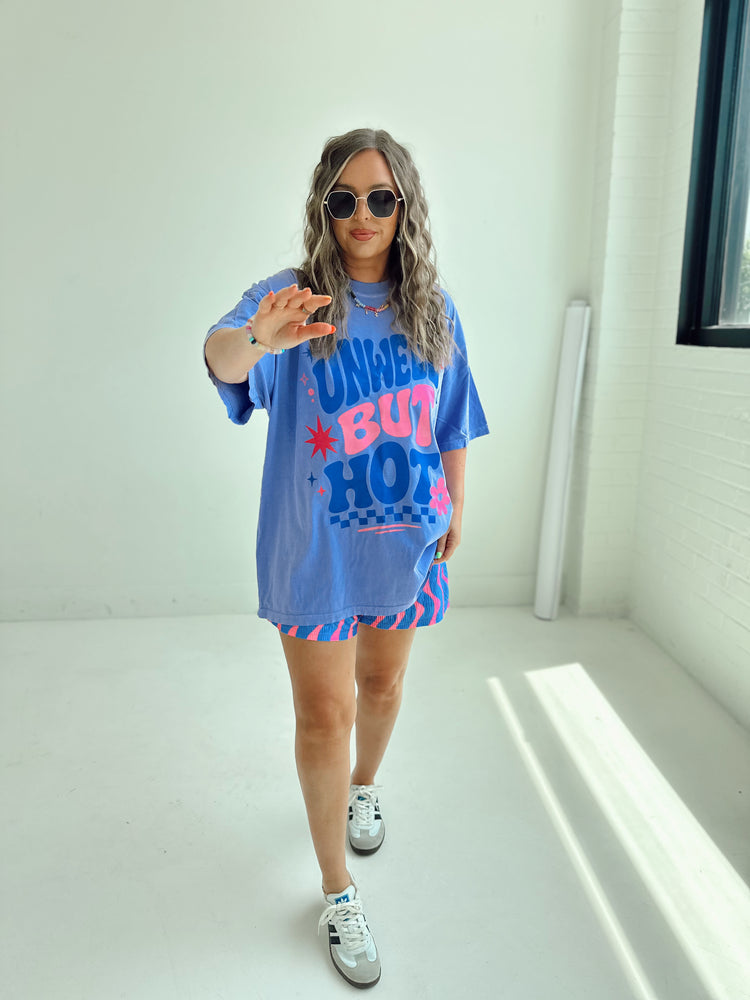 Blue X Pink Wavy Flowy SHORTS