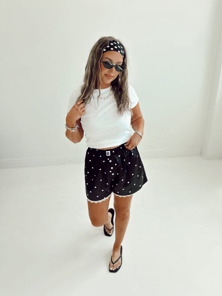 Polka Dot Baby B&W Silky Boxer Shorts