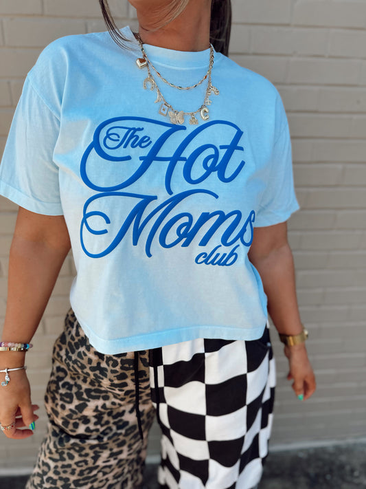 Hot Moms Club Neon BLUE (Cropped or full length)