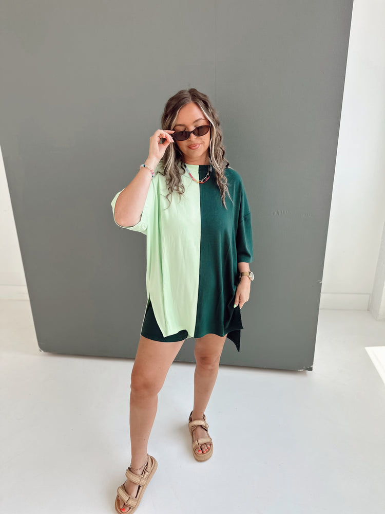 ENVY GREEN SPLICED RIBBED CATLYN SET