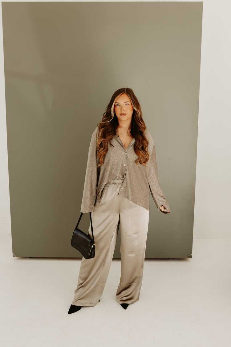 Silky Style Wide leg Pants (chrome)