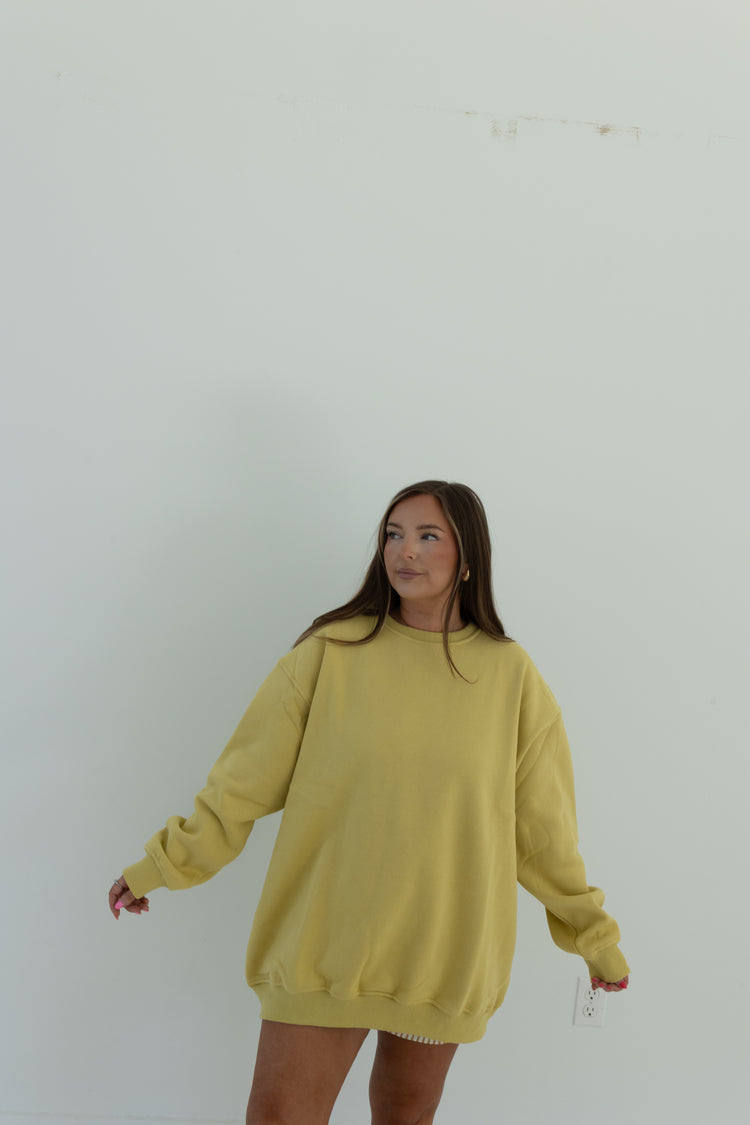 MUTED LIME LUX CREW