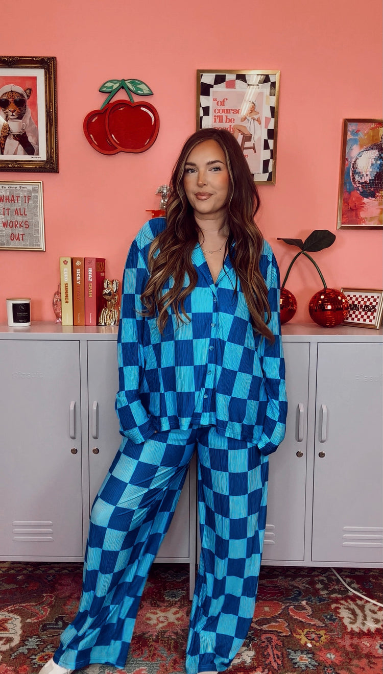 Electric Blue Checkmate PANTS
