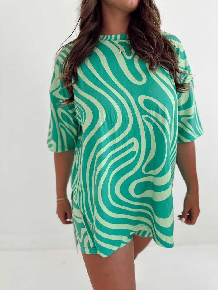 Green Trippy T-Shirt Lounge Set