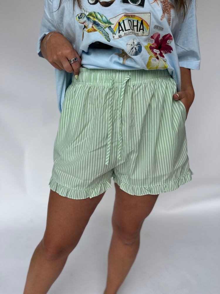 Mint Green Ruffle SHORTS