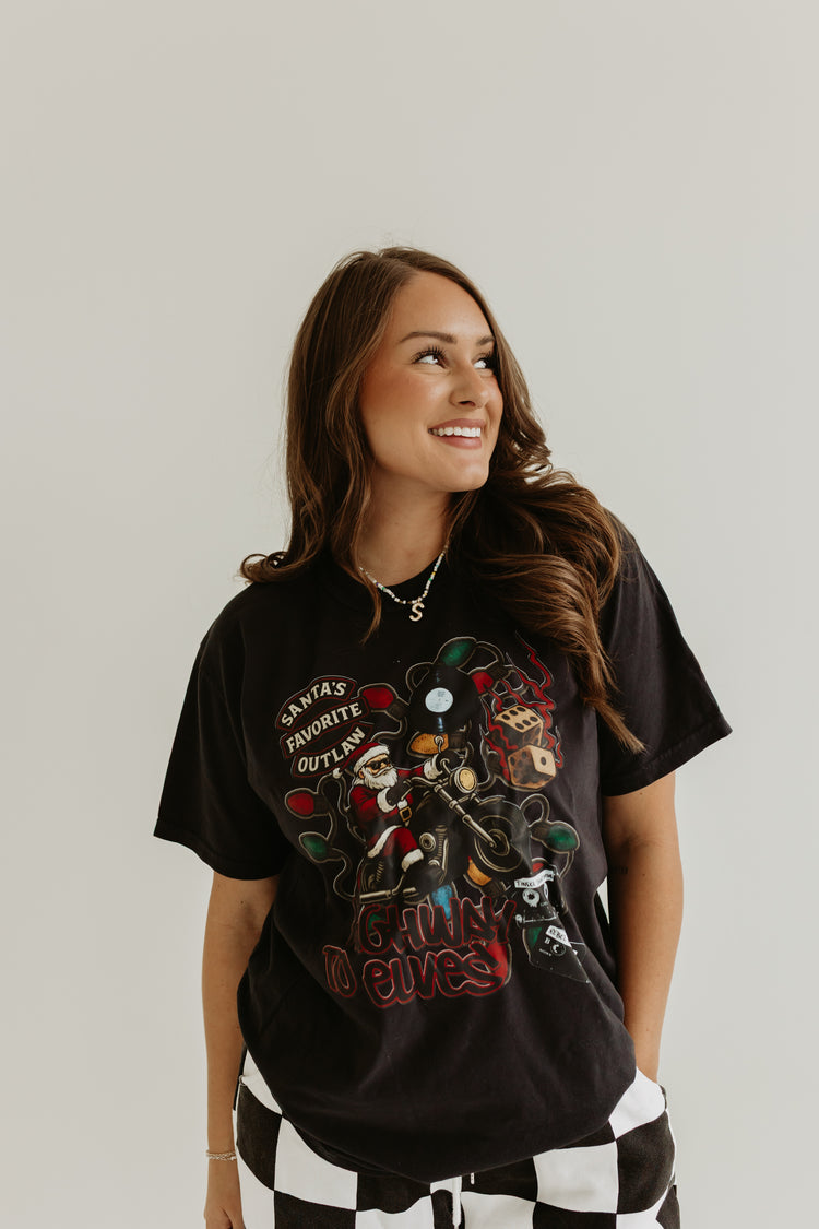 Biker Santa Collage Tshirt