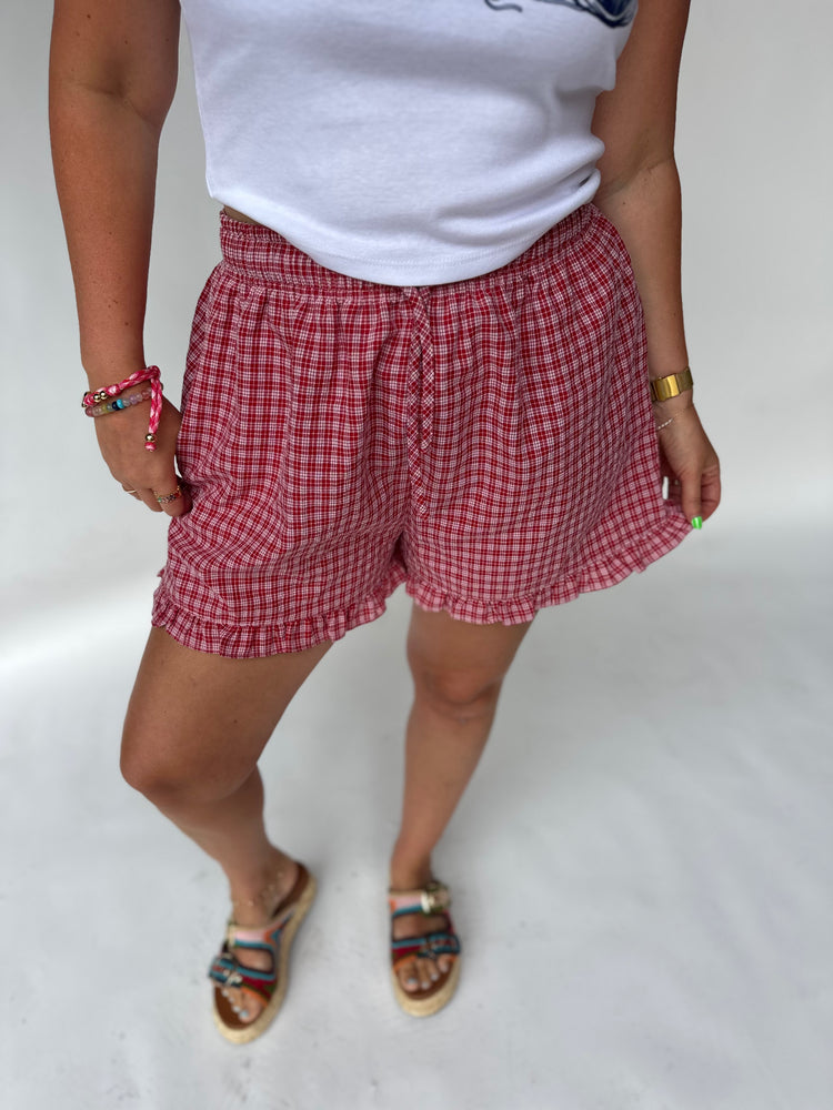 90’s Red Ruffle SHORTS