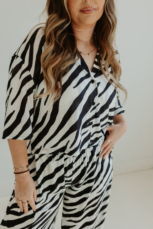 Zebra W&B Flowy cropped Top