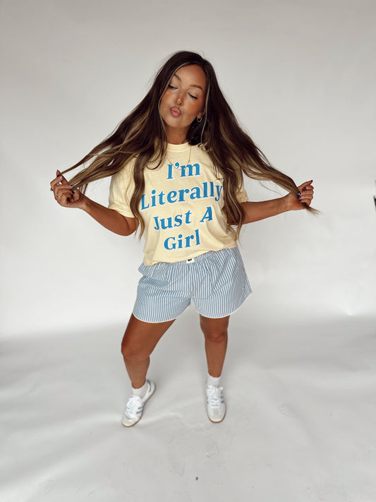 I’m Literally Just a Girl CROPPED T (Butter)