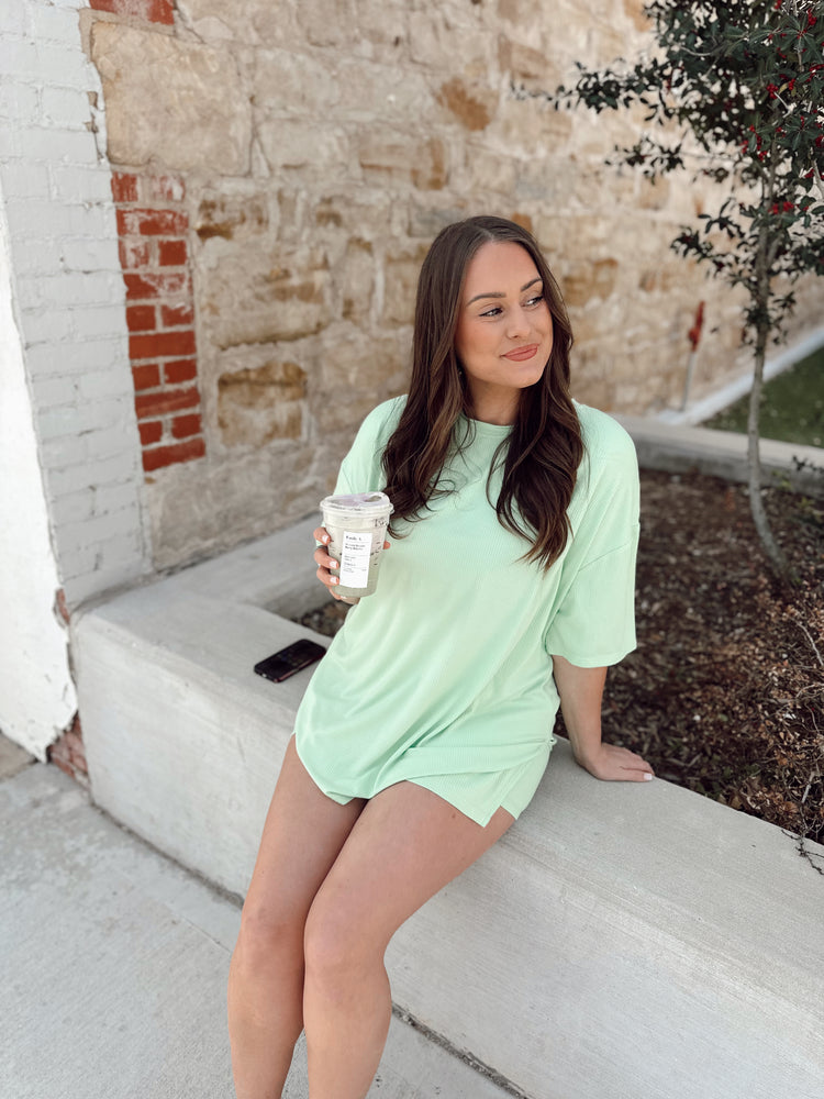 Minty Green Ribbed Catlyn Set