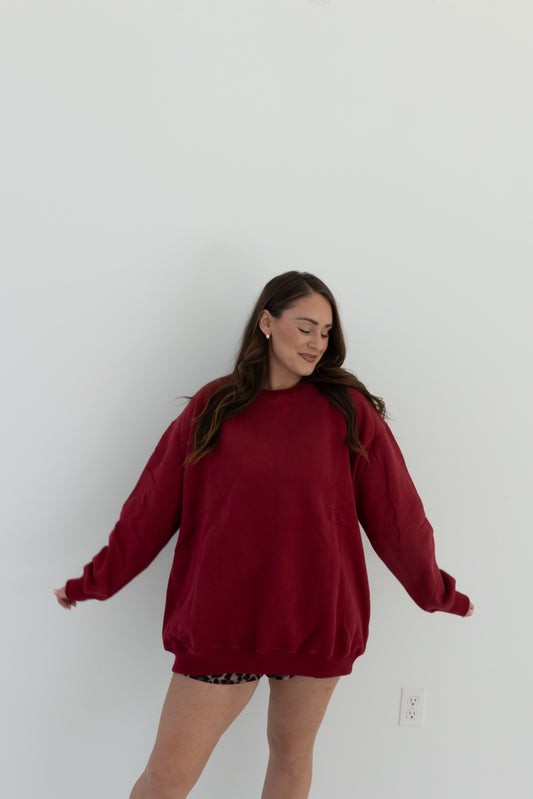 BURGUNDY LUX CREW