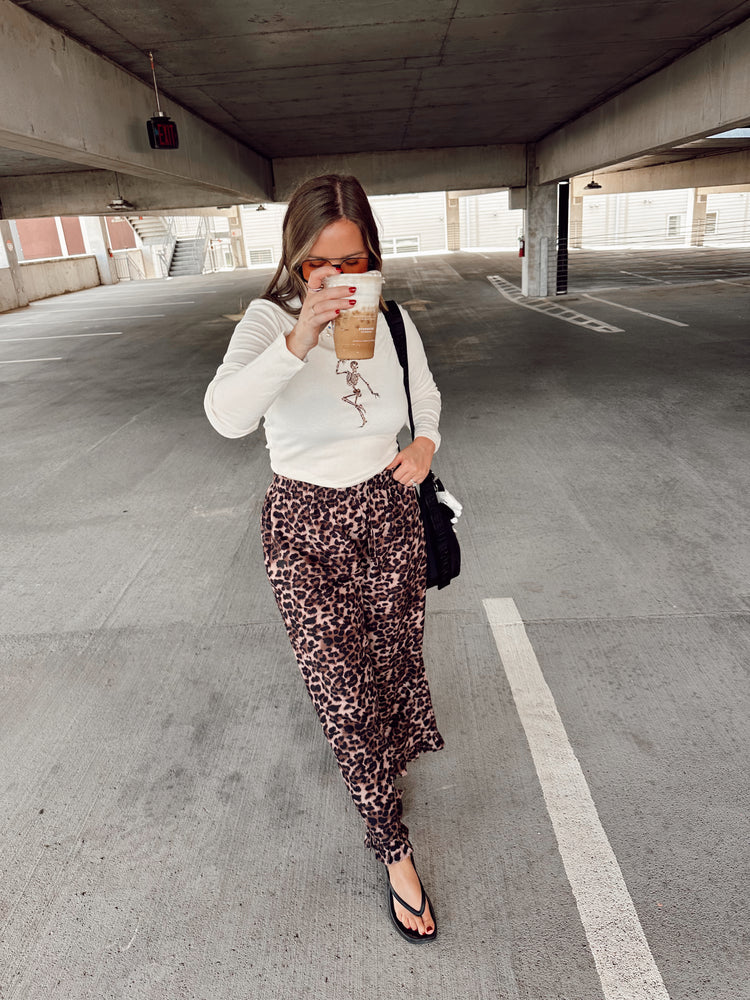 LEOPARD Cropped Ruffle Boxer PANTS