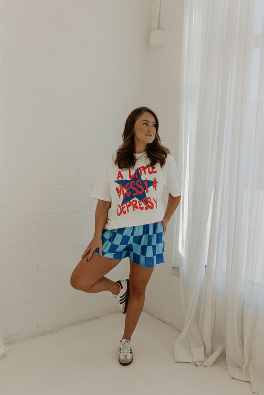 MESSY DEPRESSY TEE (DARK BLUE)