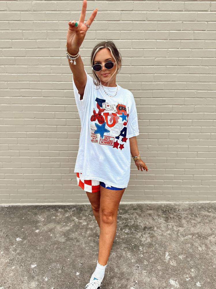 USA Collage graphic BABY BLUE (cropped or full length)