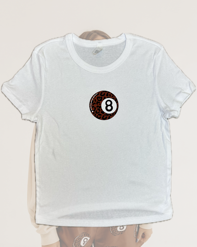 Brown Leopard 8ball Baby tee
