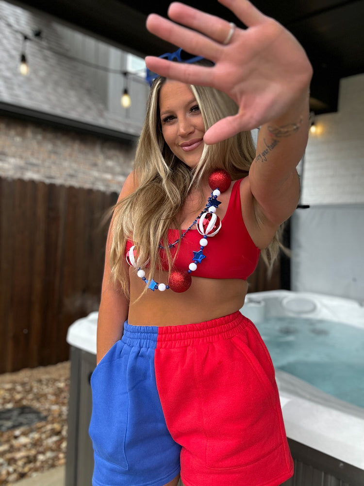 LUX Sweat Shorts (Red/Blue)