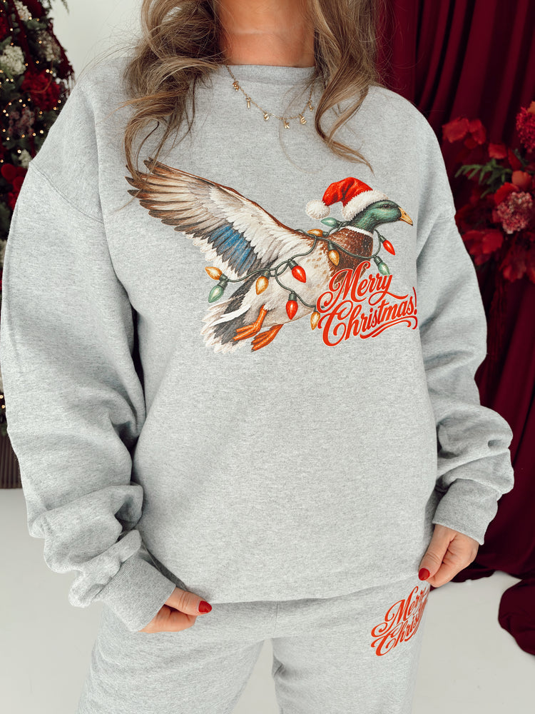 Christmas Mallard Graphic Sweatshirt (Grey)