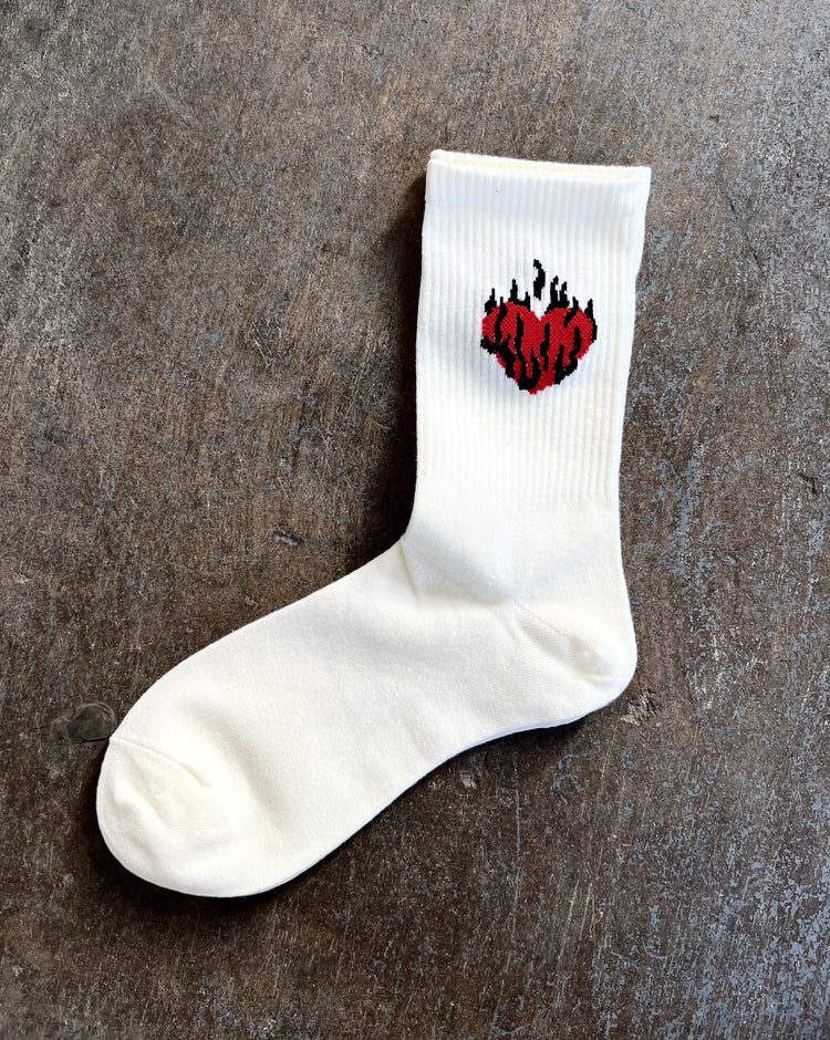 Flaming heart Socks