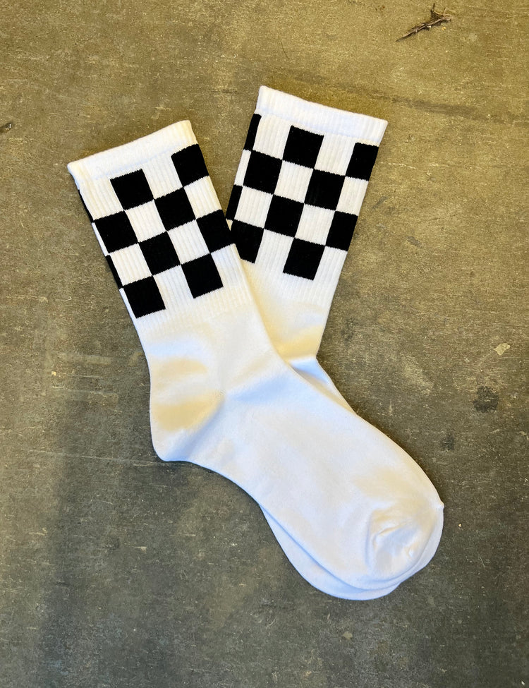 Checkered Socks (Black and white)