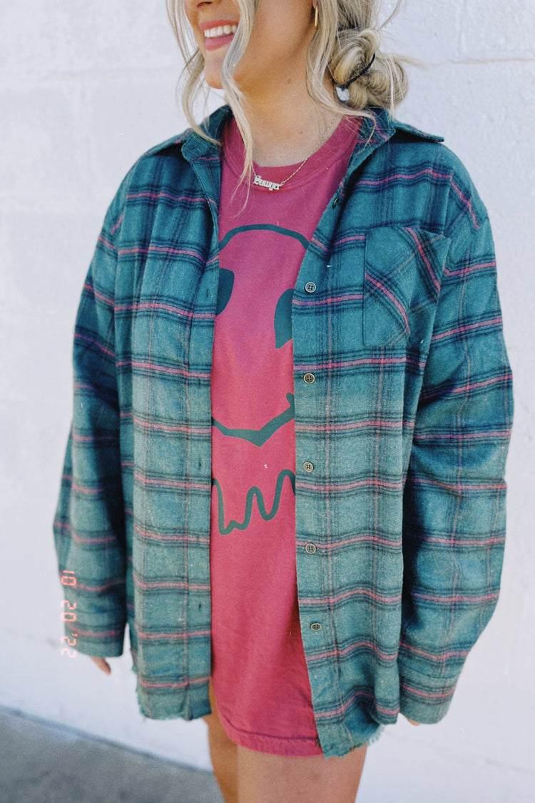 Ombre Grunge Flannel (Green)